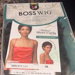 Boss Wig Natural Short Curly Style - Black